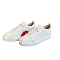 New Style Casual Leather Casual Couple Sneakers Unisex Fashion Crescent Bottom White Shoes Red Sole Men's Women's Casual Shoes