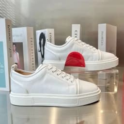New Style Casual Leather Casual Couple Sneakers Unisex Fashion Crescent Bottom White Shoes Red Sole Men's Women's Casual Shoes
