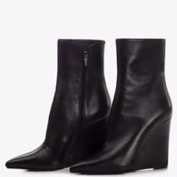 New Autumn/Winter Women's Black/Red Wedge Ankle Boots High Heel Pointed Toe Back Zipper Fashion Elegant All Match Short Boots