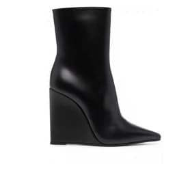 New Autumn/Winter Women's Black/Red Wedge Ankle Boots High Heel Pointed Toe Back Zipper Fashion Elegant All Match Short Boots