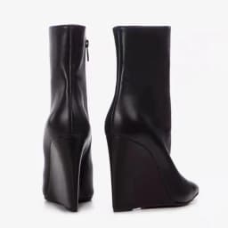 New Autumn/Winter Women's Black/Red Wedge Ankle Boots High Heel Pointed Toe Back Zipper Fashion Elegant All Match Short Boots