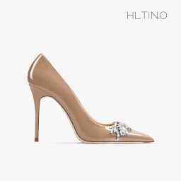 Luxury Woman Shoes Female Genuine Leather 2026 New Women Pumps Pointed Toe High Heels Rhinestone Light Party Ladies Shoes 10cm