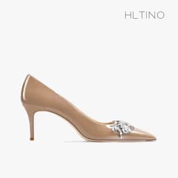 Luxury Woman Shoes Female Genuine Leather 2026 New Women Pumps Pointed Toe High Heels Rhinestone Light Party Ladies Shoes 10cm