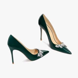 Luxury Woman Shoes Female Genuine Leather 2026 New Women Pumps Pointed Toe High Heels Rhinestone Light Party Ladies Shoes 10cm