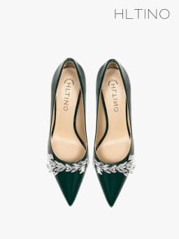 Luxury Woman Shoes Female Genuine Leather 2026 New Women Pumps Pointed Toe High Heels Rhinestone Light Party Ladies Shoes 10cm