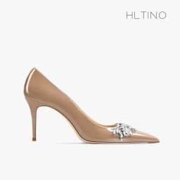 Luxury Woman Shoes Female Genuine Leather 2026 New Women Pumps Pointed Toe High Heels Rhinestone Light Party Ladies Shoes 10cm