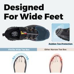 Fitville Men's Slip-on Hiking Shoes Wide Toe Box Trekking Sneakers for Men with Arch Support Comfortable Non-Slip Walking Shoes