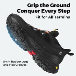 Fitville Men's Slip-on Hiking Shoes Wide Toe Box Trekking Sneakers for Men with Arch Support Comfortable Non-Slip Walking Shoes