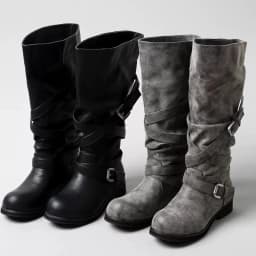 Eilyken Autumn Winter Punk Style Women Knee-High Boots Long Booties Fashion Belt Buckle Round Toe Low Heels Shoes
