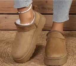 Brand Design Suede Thick Bottom Snow Boots Women Winter 2026 Warm Plush Classic Solid Ankle Boots Non Slip Cotton Shoes Mujer
