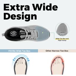 FitVille Men Wide Width Running Sneakers, Breathable Light Athletic Training Shoes, Comfort Wide Footwear for Swollen Feet, Diabetic Feet
