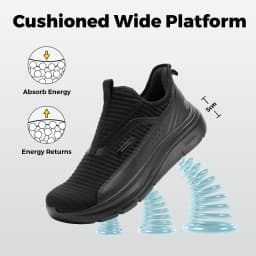 FitVille Men's Extra Wide Toe Box Slip On Running Sneakers, Lightweight Breathable Outdoor Walking Sports Shoes, Orthopedic Comfort Footwear for Swollen Feet Bunions Elderly