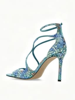 Summer Rhinestone Toe Baring Slim Heel Sandals for Ladies, Fashionable and Shiny Party, Wedding Ladies, High-Heeled Sandals