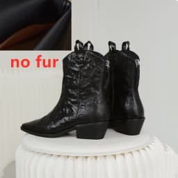 AIYUQI Women's Western Cowboy Boots Pointed Toe Women Ankle Boots and Short Boots Comfortable Female Boots for Autumn and Winter