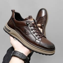 Luxury Genuine Leather Mens Casual Business Shoes High Quality Fashion Lace-up Office Dress Shoes Outdoor Running Men Sneakers