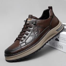 Luxury Genuine Leather Mens Casual Business Shoes High Quality Fashion Lace-up Office Dress Shoes Outdoor Running Men Sneakers