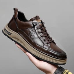 Luxury Genuine Leather Mens Casual Business Shoes High Quality Fashion Lace-up Office Dress Shoes Outdoor Running Men Sneakers