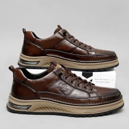 Luxury Genuine Leather Mens Casual Business Shoes High Quality Fashion Lace-up Office Dress Shoes Outdoor Running Men Sneakers