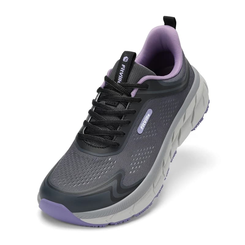 FitVille Women's Running Shoes, Wide Toe Box Breathable Sneakers, Non‑Slip Arch Support Athletic Tennis Walking Shoes for Swollen Feet