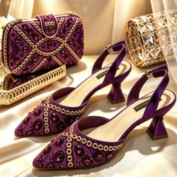 Trendy Women's Pointed-Toe High Heels and Luxury Bag Set - Versatile Fit for All Foot Shapes, Sleek Design for a Chic Loo