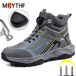 2026 New Rotating button Work Safety Boots Men Shoes Anti-smash Anti puncture Work Sneakers Security Shoes Steel toe Boots Male