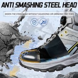 2026 New Rotating button Work Safety Boots Men Shoes Anti-smash Anti puncture Work Sneakers Security Shoes Steel toe Boots Male