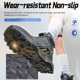 2026 New Rotating button Work Safety Boots Men Shoes Anti-smash Anti puncture Work Sneakers Security Shoes Steel toe Boots Male
