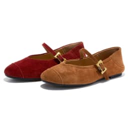 AIYUQI Women's Flat Shoes Genuine Leather 2026 New Spring Women's Mary Jane Shoes Red Literary Ballet Shoes Women