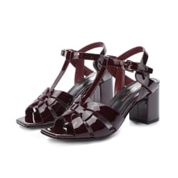 2024 New Summer Women's Lacquer Leather High Heel Open Toe Sandals Party Sexy Open Toe Fish Mouth Shoes Outdoor Anti Slip Sandal