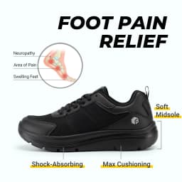 Fitville Widened 2E Men'S Walking Shoes Lightweight Breathable Cushioning Shoe Relieve Plantar Fasciitis Pain With Arch Support