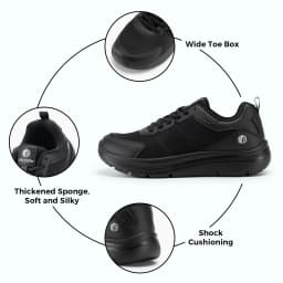 Fitville Widened 2E Men'S Walking Shoes Lightweight Breathable Cushioning Shoe Relieve Plantar Fasciitis Pain With Arch Support
