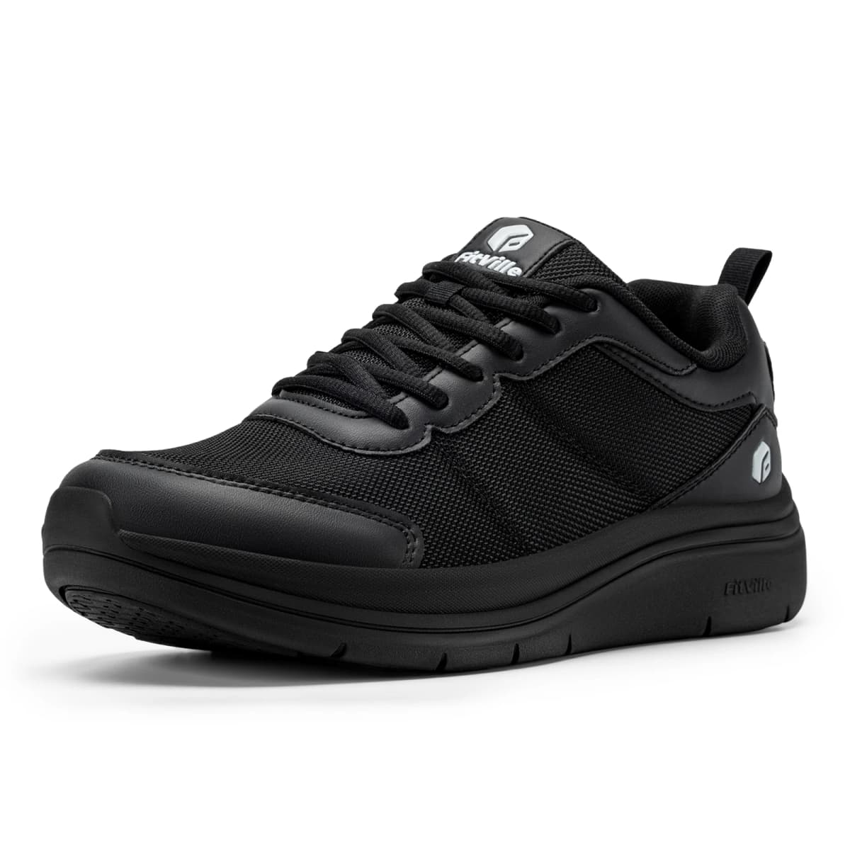 Fitville Widened 2E Men'S Walking Shoes Lightweight Breathable Cushioning Shoe Relieve Plantar Fasciitis Pain With Arch Support