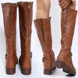 Women's leather boots 2025 Spring and Autumn new zipper low heeled long boots Knight boots High heeled women's boots