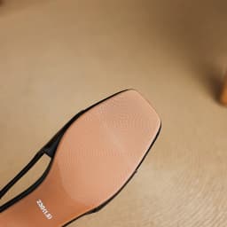 Women's New Spring/Summer Genuine Leather Square Toe Flower Breathable Hollow Middle Heel Color Blocked Single Shoe