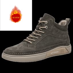 High End Brand Winter Hot Selling Men's High Top Shoes Street Trend Cotton Oxford Shoes Men's Genuine Leather Casual Shoes