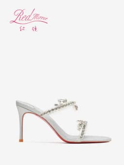 Rhinestone Heeled Sandals Red Shiny Bottoms Luxury Brand Hollow 2027 Elegant High Heels Sexy Slingbacks Ladies Shoes Women Shoes