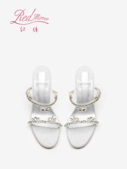 Rhinestone Heeled Sandals Red Shiny Bottoms Luxury Brand Hollow 2027 Elegant High Heels Sexy Slingbacks Ladies Shoes Women Shoes