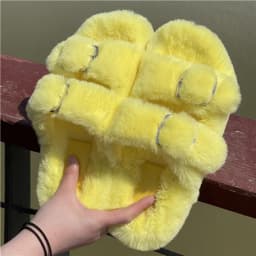 Women's Plush Slippers 2025 New Women's Winter Home Soft Plush Slippers Home Flat Indoor Shoes Ladies Flip-Flops