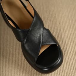 Women's cow leather narrow band cross strap open toe slingback sandals 7cm round chunky heel platform summer pumps shoes woman