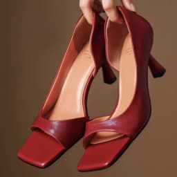 Women's cow leather open toe slip-on pumps elegant ladies 6cm thin high heel summer slim dress heeled sandals shoes for woman 33