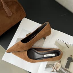 2026 Spring Shoes Women Thin Low Heels Pumps Fashion Suede Elegant Pointed Toe Shallow Pumps Office Dress Wedding Female Loafers