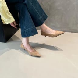 2026 Spring Shoes Women Thin Low Heels Pumps Fashion Suede Elegant Pointed Toe Shallow Pumps Office Dress Wedding Female Loafers