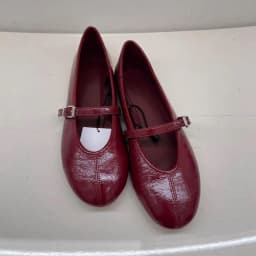 PU Leather Mary Jane Flats for Women Red Buckle Strap Shallow Casual Shoes Elegant Retro Spring Autumn Streetwear Loafers