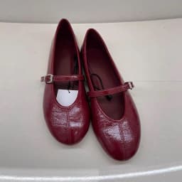 PU Leather Mary Jane Flats for Women Red Buckle Strap Shallow Casual Shoes Elegant Retro Spring Autumn Streetwear Loafers