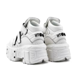 Gothic Ankle Rock Boots 2026 New Punk Style Women Shoes Lace-up White Platform Shoes Woman Metal Decor Woman Sneakers