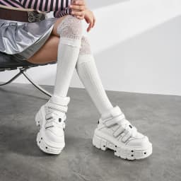 Gothic Ankle Rock Boots 2026 New Punk Style Women Shoes Lace-up White Platform Shoes Woman Metal Decor Woman Sneakers