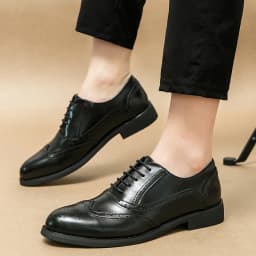 Oxfords Men Shoes Red Sole Fashion Business Casual Party Banquet Daily Retro Carved Lace-up Brogue Dress Shoes