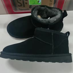 SmallHut Trend 2026 Winter Natural Cow Suede Punk Women Snow Boots Slip-On Ladies Antelope-Brown Black Platform Round Toe Boots