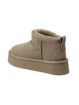 SmallHut Trend 2026 Winter Natural Cow Suede Punk Women Snow Boots Slip-On Ladies Antelope-Brown Black Platform Round Toe Boots