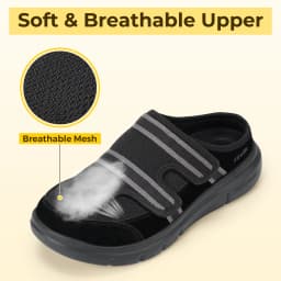 Fitville Wide Toe Men's Diabetic Sandals Soft Breathable Slippers Fashion Walking Shoes Slip On Clog Flips Flops For Fasciitic